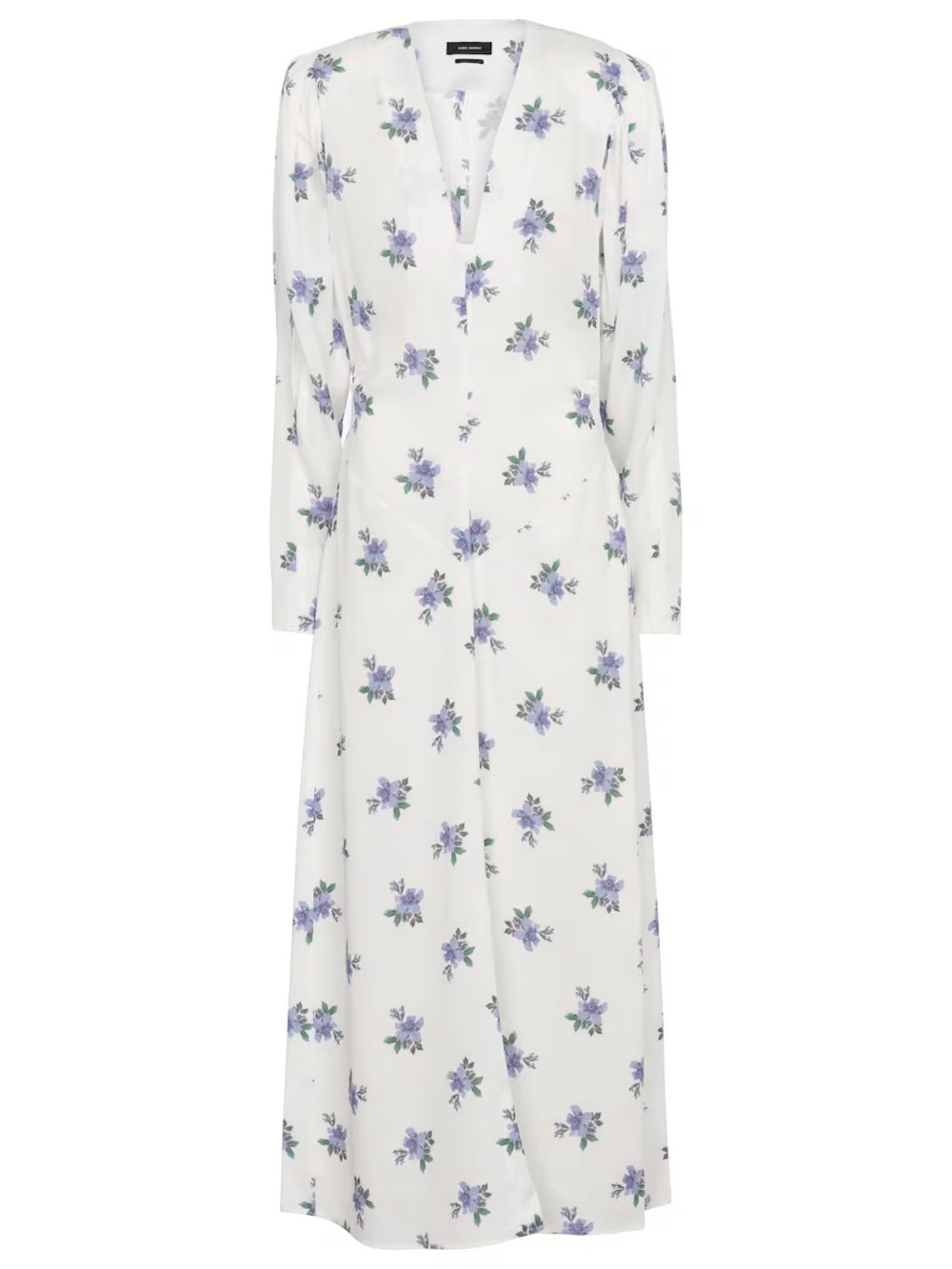 Isabel Marant White Maxi Dress with Lavender Floral Print